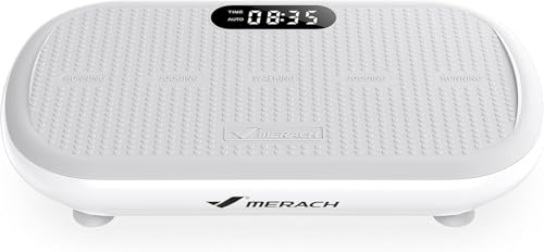 MERACH Powerful Vibration Plate Exercise Machine for Weight Loss and Shaping, 13 mm Large Amplitude, 200 kg Weight Capacity, Silicone Pedal, Built-in Bluetooth Speaker