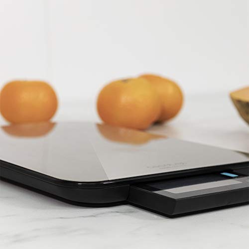 Báscula de Cocina Digital Cook Control 9000 Waterproof, Alta Precisión, Acero Inoxidable, Resistente al Agua, Pantalla LCD Retroiluminada Extragrande y Extraíble, Capacidad Máxima 10 Kg