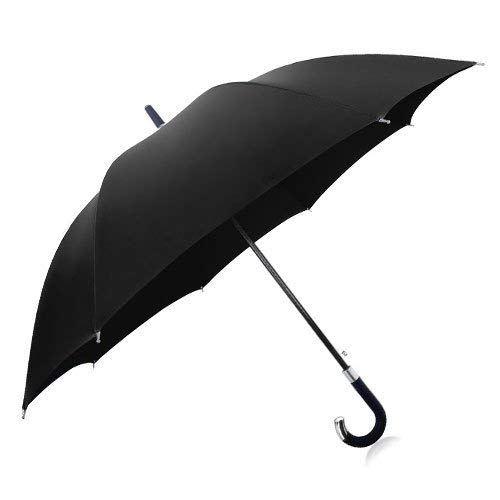 DAVEK ELITE UMBRELLA (Classic Black) - Quality Cane Umbrella with Automatic Open, Strong & Windproof