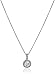 Sterling Silver Round Halo Pendant Necklace, 18