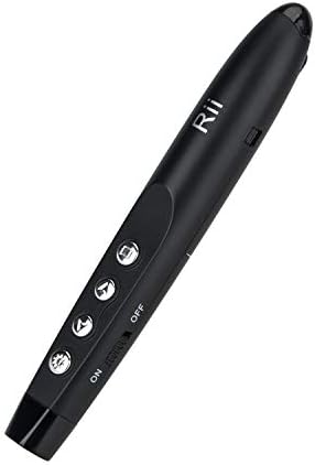 Rii Wireless Laser Presenter, 2.4GHz Wireless USB PowerPoint Presentation Remote Control Pointer Clicker Presenter Laser Flip Pen with Clip