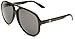 Gucci Men's 1627/S Aviator Sunglasses,Shiny Black Frame/Grey Lens,One Size