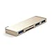 Satechi Aluminum Type-C USB 3.0 3-in-1 Combo Hub Adapter - 3 USB 3.0 Ports and Micro/SD Card Reader - Compatible with 2018 MacBook Air, 2018 iPad Air, 2015/2016/2017 MacBook 12-Inch and More (Gold)