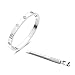 JAJAFOOK Silver/18K Rose Gold Plated Bangle Bracelet, Stainless Steel with Crystal, Screwdriver Opening Love Bracelets for Women and Men