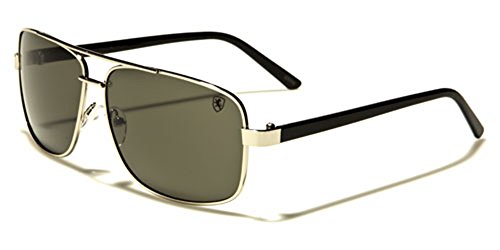 Square Retro 80s Aviator Sunglasses Men's Women's Metal Fashion Glasses Black Gold Silver Gray