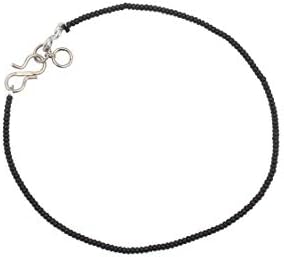 Dilan Jewels Bliss Collection Black Beads Nazariya Single Anklet for Girls and Women