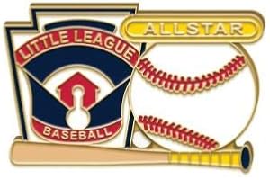 Crown Awards 1.25" x 1" Baseball Little League Pins, Perfect All Star Little League Gold Lapel Pins for Baseball Players