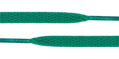 Flat Shoelaces 5/16" Wide Solid Colors Several Lengths For Sneakers and Shoes (Green-36)