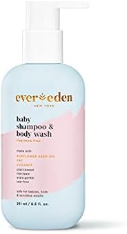 Evereden Baby Shampoo and Body Wash 8.5 fl oz. | Clean and Natural Baby Care | Non-toxic and Fragrance Free | 