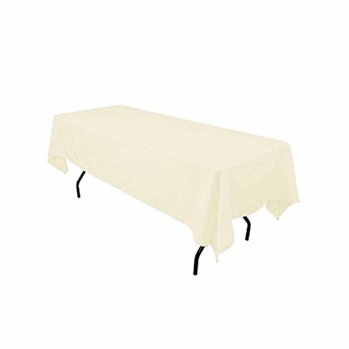 Runner Linens Factory Rectangular Polyester Tablecloth 60X120 Inches (Ivory)