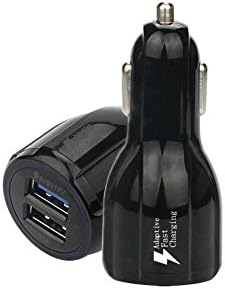 ChenMay Car Charger, 2-Port USB Dual Rapid Travel Vehicle Smart Car Charger [Black] For iPhone X 8 7 6S 6 Plus, 5 SE 5S 5 5C, Galaxy S8 S7 S6 Edge, Note 8 4, LG G6 G5 V10 V20, HTC,Nexus 5X 6P,iPad Pro