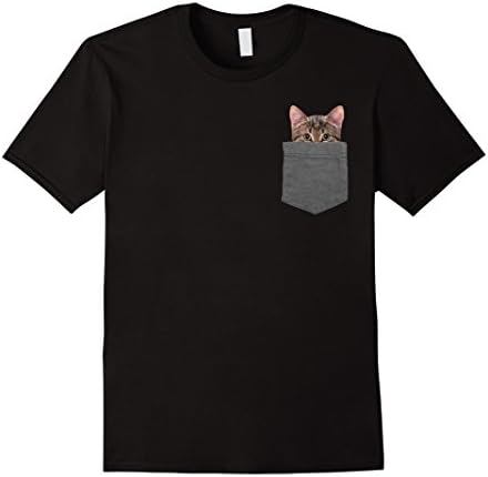 Men's Kitty in Your Pocket Tshirt Cat Shirt 2XL Black