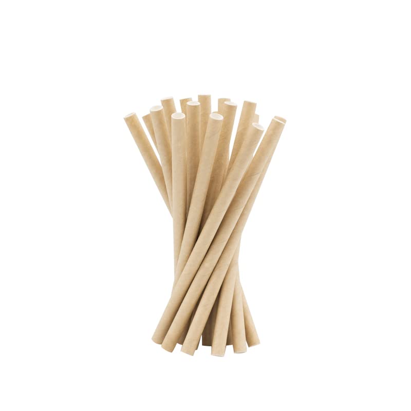 Virsus 250 Paper Straws 21/7 Biodegradable Compostable Havana, Colourless Straw for Cocktails, Cold and Hot Drinks Eco Friendly