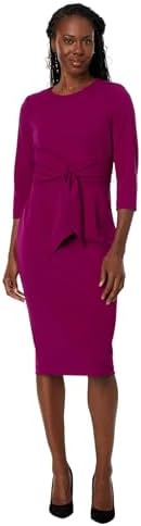 adrianna papell jersey taffeta dress Adrianna Papell Women's Short Draped Bell Sleeve Jersey Dress - Black