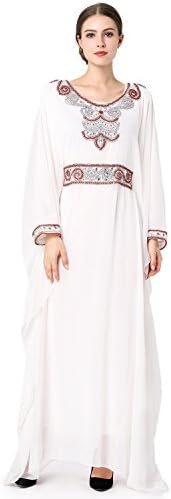 HELAINE Islamic Clothing Embroidery long dress for muslim women (White)