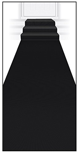 Beistle Carpet Runner, 24in by 15 ft, Black