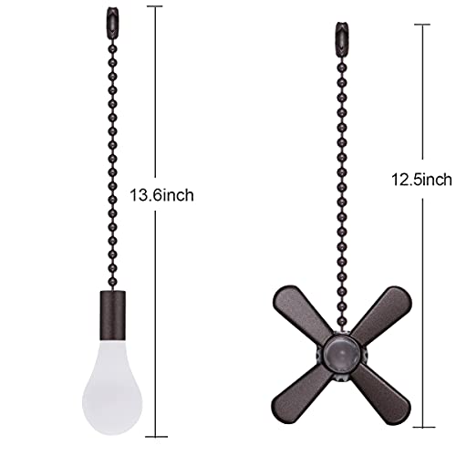 Ceiling Fan Pull Extension Chain with Easily Identifiable Light and Fan