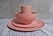 Bamboo Fiber 4-Piece Non-Breakable Dish Set - Dishwasher Safe - Pink Modern Design for All Ages