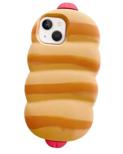 JIATAY Phone Case for iPhone 12 Pro Max Case for Girls Women, Cute 3D Cartoon Kawaii Soft Silicone Bumper Protective Cartoon Funny Phone Cases for iPhone 12 Pro Max (Croissant)