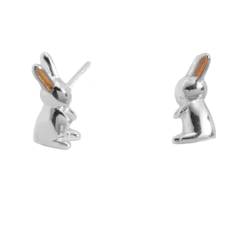 Helen de Lete S925 Sterling Silver Rabbit Ear Stud Earrings