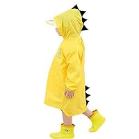 zlimigx Raincoat for Kids Rain Jacket Cute Dinosaur for Boys for Girls[S Size] Yellow