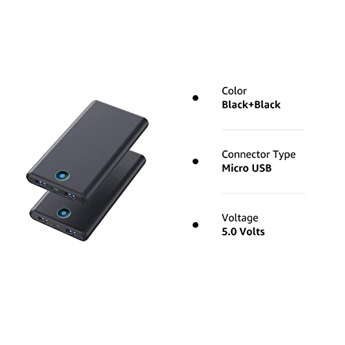 FOCHEW Portable Charger, 2Pack 20000mAh Power Bank Ultra Slim Fast