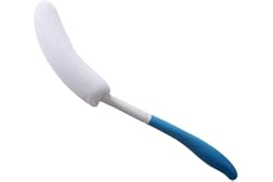 YF-ANEN Long Anti-Slip Curved Handle Bath Body Brush Bath Brush for Middle Aged, Elderly/Pregnant Women Bath and Shower, 15.33 Inch