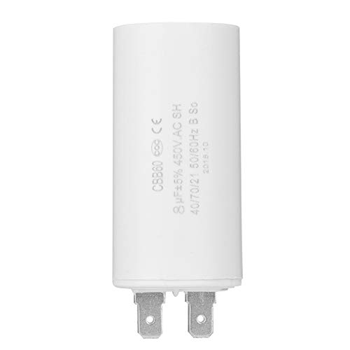 Run Capacitor, CBB60 8uF 450V 50/60Hz Motor Start Capacitor, Professional Mini Motor Capacitor for Motor Pump Household Appliances