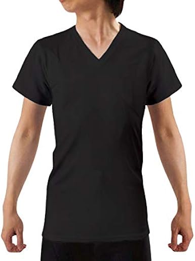 Amazon キュライン インナーシャツ 脇汗パッド付きシャツ 半袖 V