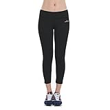 Womens Yoga Capris Workout Running Leggings with Inner Pocket