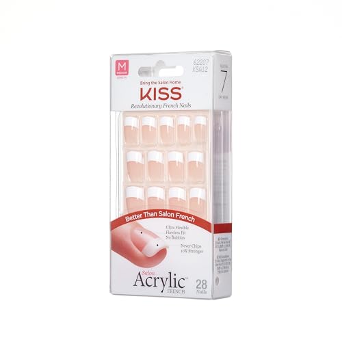 Kiss Salon Acrylic French Nails 28pc Rumour Mill KSA12, white - Image 3