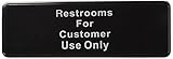 Winco SGN-317 Sign, 3-Inch by 9-Inch, Restroom for Customer