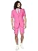 Opposuits Solid Colored Summer Suit of-Colourful Fancy Suit for Men Comes with Shorts, Jacket and Tie-Ideal Party or Festival Outfit,Hot Pink,36