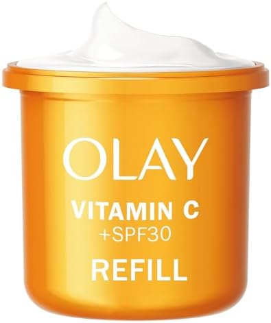 Creme hidratante facial de dia com vitamina C SPF 30 REFILL, com niacinamida. Cuidados de Pele Iluminadores: Ação Anti-Manchas Escuras, 50ml