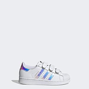 Image of adidas Originals Superstar CF C Shoe (Little Kid), White/White/Metallic Silver, 1 Medium US Little Kid