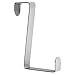 Home-X - Over The Door Hooks (Set of 6), Durable Design is Perfect for Any Bathroom and Effortlessly Holds Towels, Clothing, and More, Polished Silver-Tone Finish