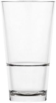Blazun PS-A43 Unbreakable Polycarbonate Large Stacker Highball Barware (Set of 6), 14 oz, Clear