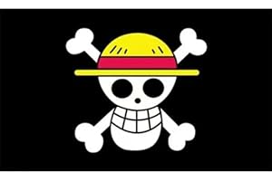 CBKSUHBADE For One Piece Animation For Halloween Decoration One Piece Luffy's Straw Hat Pirate Flag Multi-colored, 5FT*3FT