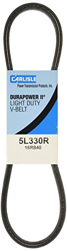 Carlisle5L330R Durapower II Raw Edge FHP Light Duty V-Belt, 5L Section, Rubber, 0.625" Top Width, 0.344" Thickness, 33" Length