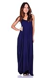 Simply Ravishing Rayon Span Maxi Boho Harem Spaghetti Strap Dress (Size: Small - 5X), 1X, Navy