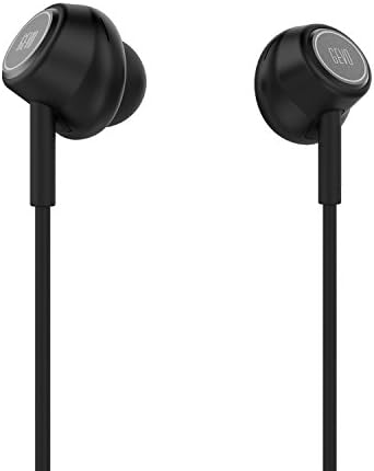 GVOEARS In ear headphones ,Stereo Ergo-fit Gv6 Music Earphone with Microphone (Inline Controls for IOS/ Android, Built-in Mic, Hands-free Calling, Extra Earbuds, 4 color options) (balck)