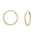 14k Yellow Gold Endless Hoop Earrings, 14k Gold Thin Hoop Earrings, Cartilage Earrings, Helix Earring, Nose Hoop, Tragus Earring