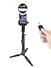 SOCIALITE Mini LED Photo Live Video Tabletop Ring Light Kit, Incl Tripod Stand, Selfie Stick Monopod, Bluetooth Remote, Universal Mounts iPhone 6 6s Plus Samsung & Large Smartphones Portable Dimmable
