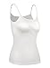 Satinior Women's Cami Camisole Built-in Bra Adjustable Spaghetti Strap Tank Top Padded Cami Tanks (XXXL Size, White)
