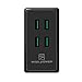 Weelpower 20W 4A 4-Port Fast USB Wall Travel Charger with iSmart Charging Technology for iPhone,iPad,Samsung,Android and Windows Smartphones and Tablets(Black)
