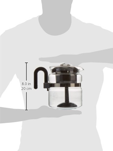 Euro-Ware Perco Mate 8 Cup Glass Coffee/Hot Beverage Percolator with Metal Trivet, Clear