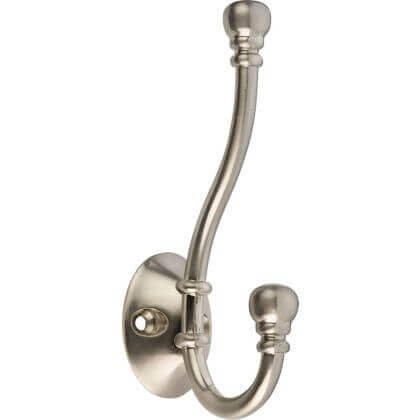 Decohooks 469576 Ball End Hat, Coat & Robe Hook in Satin Nickel Finish Door & Wall Mountable Single Pack