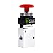 1/4" NPT Red Latching Mushroom Style Push Button 3 Way, 2 Position Pneumatic Control Mechanical Valve from U.S. Solid primary