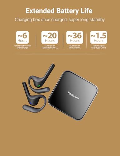 Timekettle W4 Pro AI Interpreter Earbuds(Grey),Translator Device Supporting 40 Languages,Translator Earbuds for Call and Video Translation,APP Work with iOS and Android