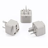 Wonpro China, Argentina, Australia, New Zealand Travel Plug Adapter (Type I, Grounded) - CE Certified - 3 Pack